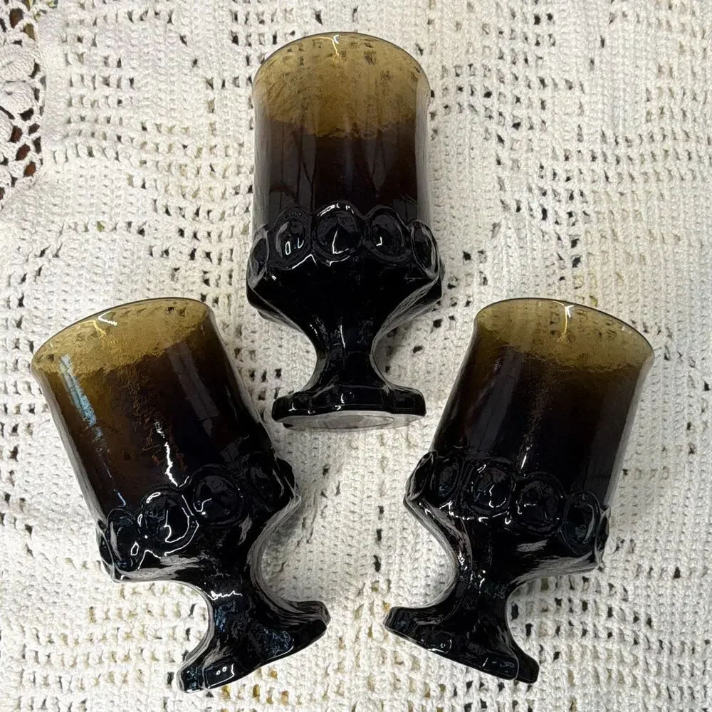 Vintage Franciscan - Smoke Brown Water Goblet Glass 5.5
